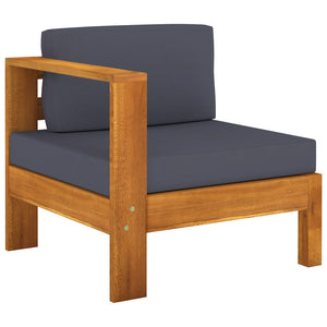 Galleria Design 3-Seater Garden Sofa with Dark Grey Cushions Acacia Wood