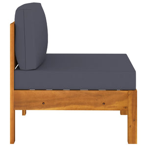 Galleria Design 3-Seater Garden Sofa with Dark Grey Cushions Acacia Wood