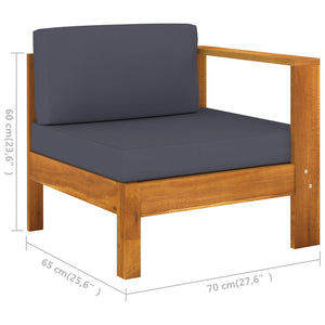 Galleria Design 4-Seater Garden Sofa with Dark Grey Cushions Acacia Wood