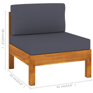 Galleria Design 4-Seater Garden Sofa with Dark Grey Cushions Acacia Wood