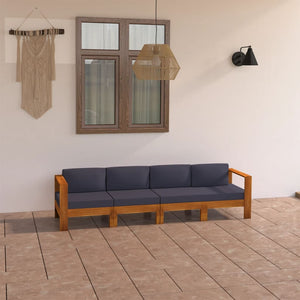 Galleria Design 4-Seater Garden Sofa with Dark Grey Cushions Acacia Wood