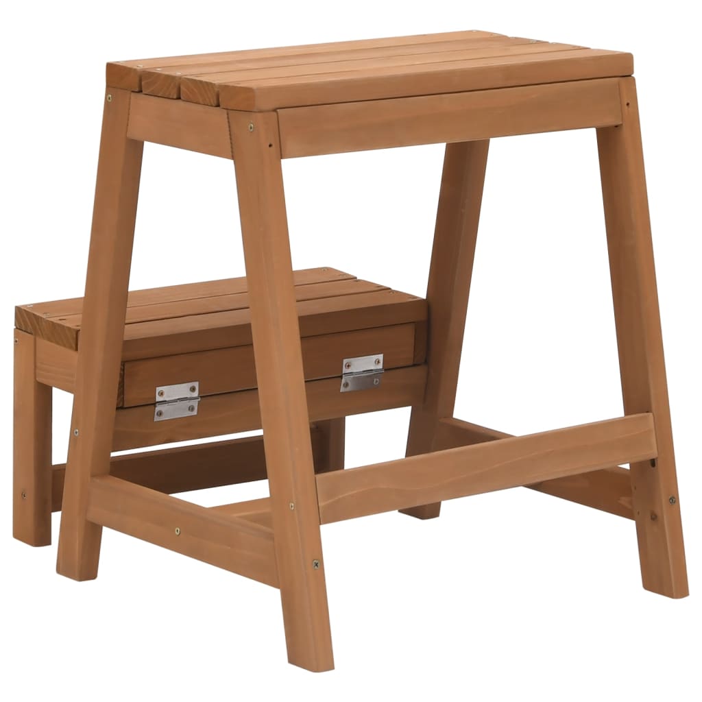 Galleria Design Foldable Step Stool Solid Firwood