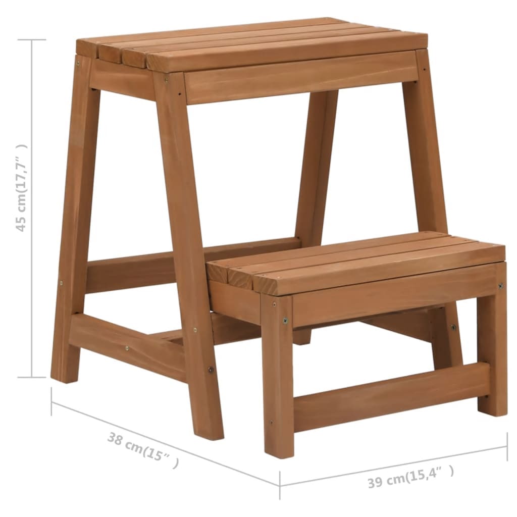 Galleria Design Foldable Step Stool Solid Firwood