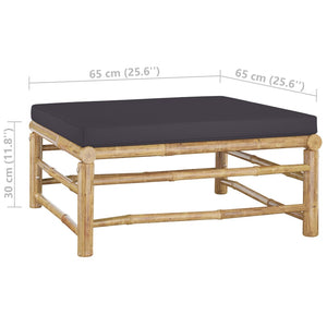 Galleria Design 4 Piece Garden Lounge Set with Dark Grey Cushions Bamboo