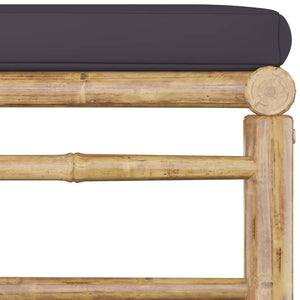 Galleria Design 4 Piece Garden Lounge Set with Dark Grey Cushions Bamboo