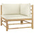 Galleria Design 6 Piece Garden Lounge Set with Cream White Cushions Bamboo