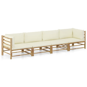 Galleria Design 3 Piece Garden Lounge Set with Dark Grey Cushions Bamboo