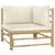 Galleria Design 10 Piece Garden Lounge Set with Cream White Cushions Bamboo