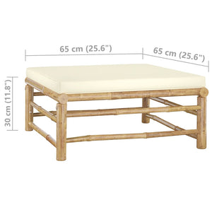 Galleria Design 11 Piece Garden Lounge Set with Cream White Cushions Bamboo