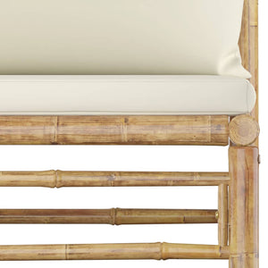 Galleria Design 11 Piece Garden Lounge Set with Cream White Cushions Bamboo