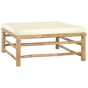 Galleria Design 12 Piece Garden Lounge Set with Cream White Cushions Bamboo