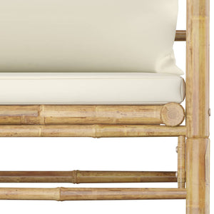 Galleria Design 12 Piece Garden Lounge Set with Cream White Cushions Bamboo