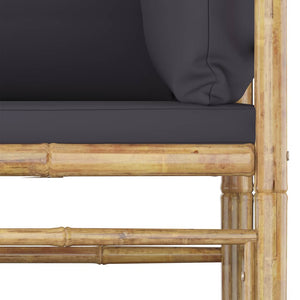 Galleria Design 7 Piece Garden Lounge Set with Dark Grey Cushions Bamboo
