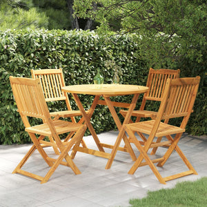 Galleria Design 5 Piece Folding Garden Dining Set Solid Acacia Wood