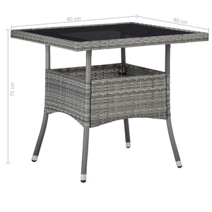 Galleria Design 5 Piece Garden Dining Set Black Poly Rattan and Acacia Wood