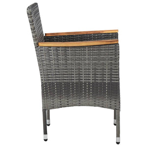 Galleria Design 5 Piece Garden Dining Set Black Poly Rattan and Acacia Wood