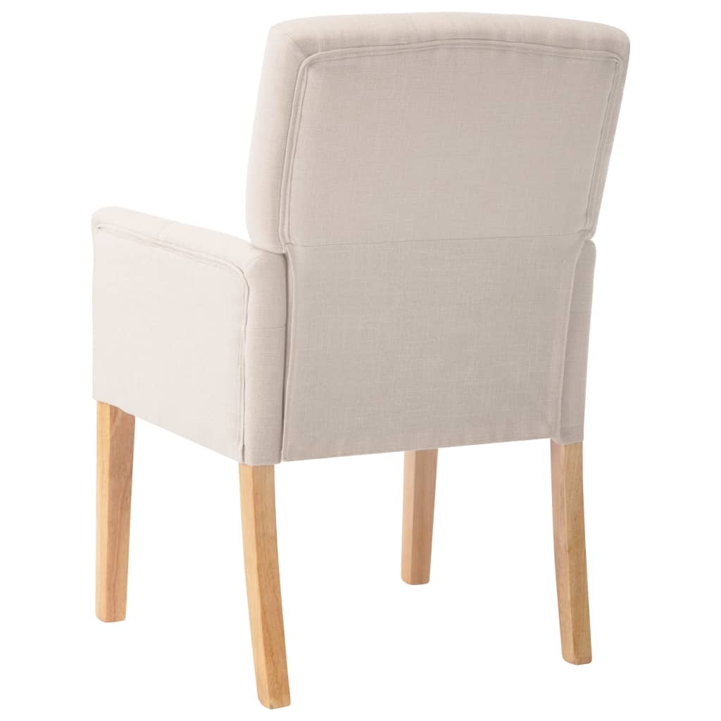 Galleria Design Dining Chairs with Armrests 2 pcs Beige Fabric