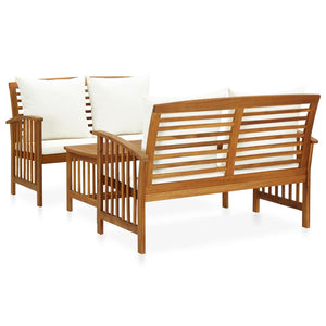 Galleria Design 3 Piece Garden Lounge Set with Cushions Solid Acacia Wood