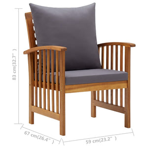 Galleria Design 5 Piece Garden Lounge Set with Cushions Solid Acacia Wood