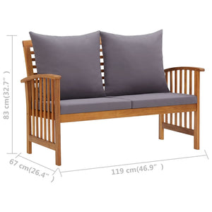 Galleria Design 3 Piece Garden Lounge Set with Cushions Solid Acacia Wood