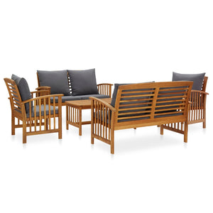 Galleria Design 5 Piece Garden Lounge Set with Cushions Solid Acacia Wood