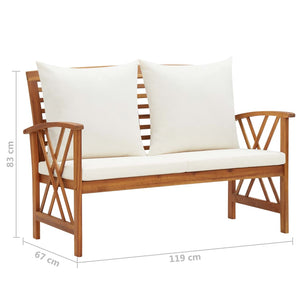 Galleria Design 3 Piece Garden Lounge Set with Cushions Solid Acacia Wood