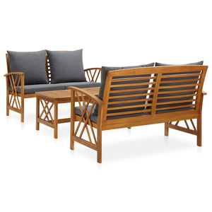 Galleria Design 3 Piece Garden Lounge Set with Cushions Solid Acacia Wood