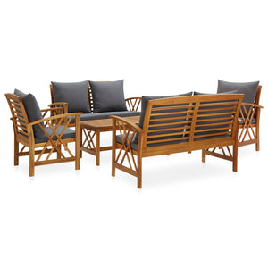 Galleria Design 5 Piece Garden Lounge Set with Cushions Solid Acacia Wood