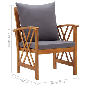 Galleria Design 5 Piece Garden Lounge Set with Cushions Solid Acacia Wood