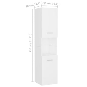 Galleria Design Bathroom Cabinet White 30x30x130 cm Engineered Wood