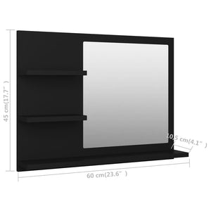 Galleria Design Bathroom Mirror Black 60x10.5x45 cm Engineered Wood