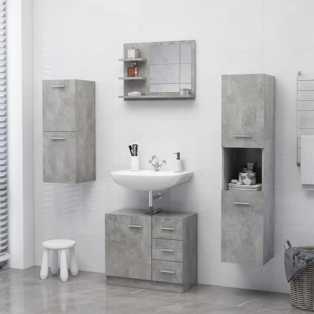 Galleria Design Bathroom Mirror Concrete Grey 60x10.5x45 cm Engineered Wood