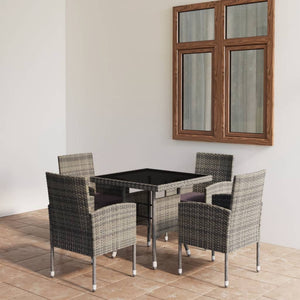 Galleria Design 5 Piece Garden Dining Set Poly Rattan Anthracite