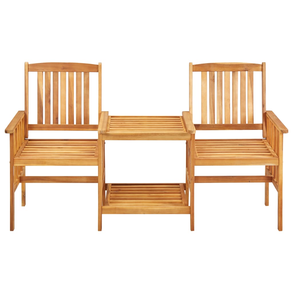 Galleria Design Garden Chairs with Tea Table and Cushions Solid Acacia Wood