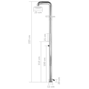 Galleria Design Garden Shower 225 cm Stainless Steel