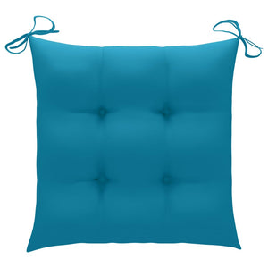 Galleria Design Garden Chairs 2 pcs with Light Blue Cushions Solid Teak Wood