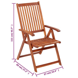 Galleria Design Folding Garden Chairs 6 pcs Solid Acacia Wood