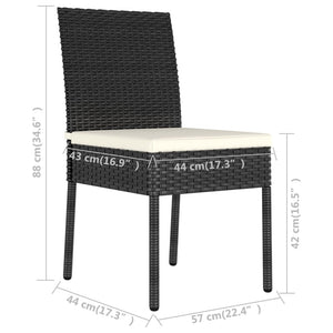Galleria Design 9 Piece Garden Dining Set Poly Rattan Black