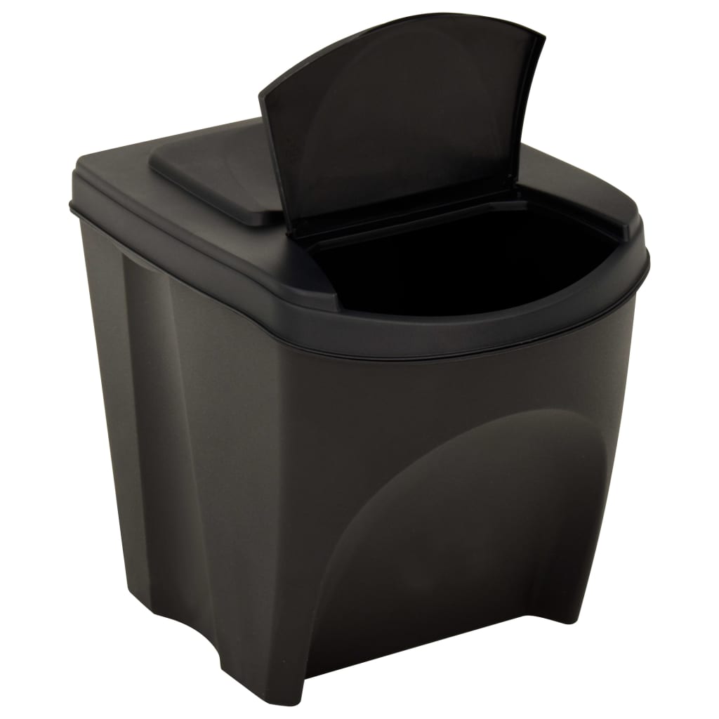 Galleria Design Stackable Dustbins 3 pcs Anthracite 75 L