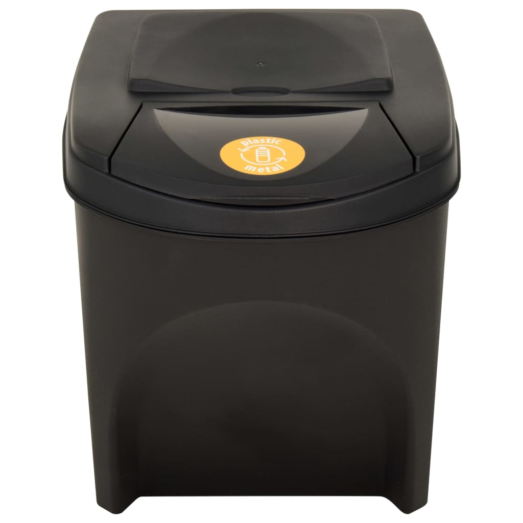 Galleria Design Stackable Dustbins 3 pcs Anthracite 75 L