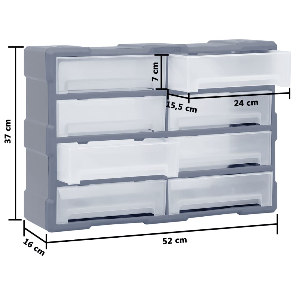 Galleria Design Multi-drawer Organiser with 8 Big Drawers 52x16x37 cm
