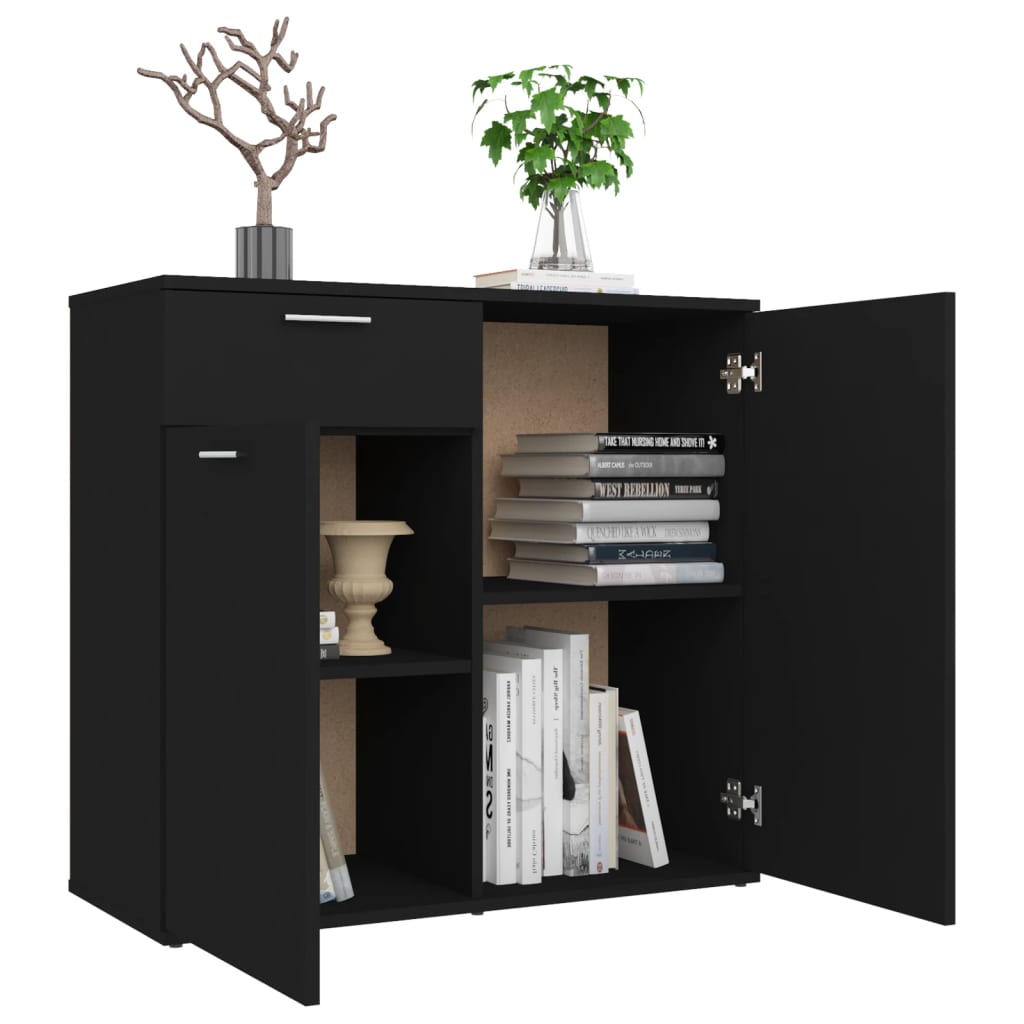 Galleria Design Sideboard Black 80x36x75 cm Engineered Wood