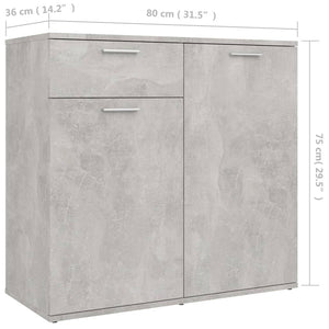 Galleria Design Sideboard Concrete Grey 80x36x75 cm Engineered Wood