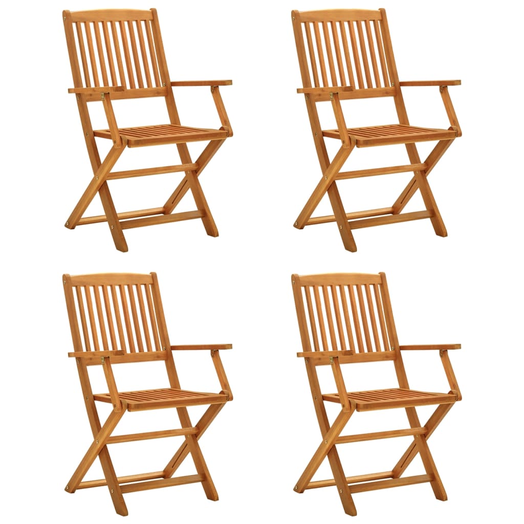 Galleria Design Folding Garden Chairs 4 pcs Solid Eucalyptus Wood