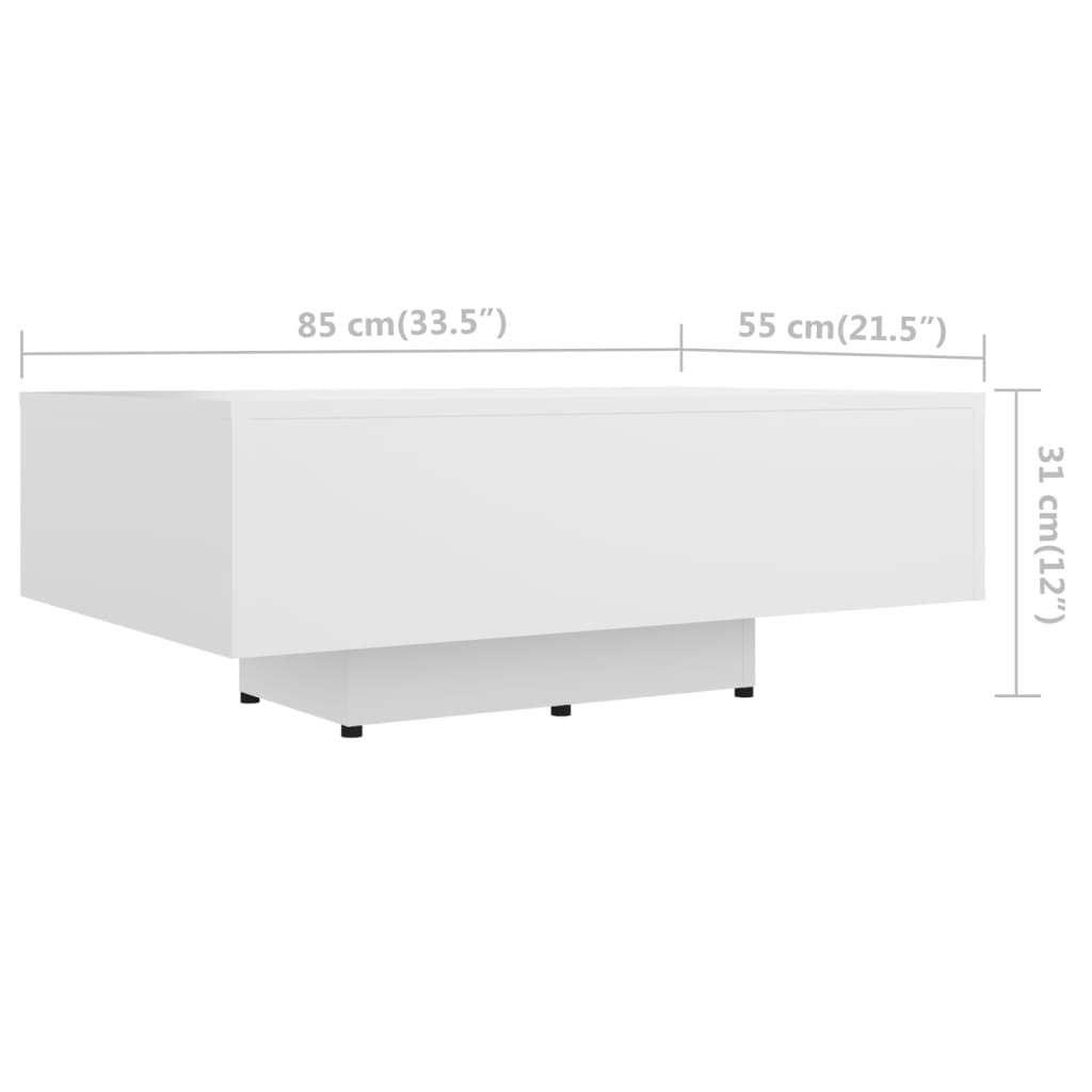 Galleria Design Coffee Table White 85x55x31 cm Engineered Wood