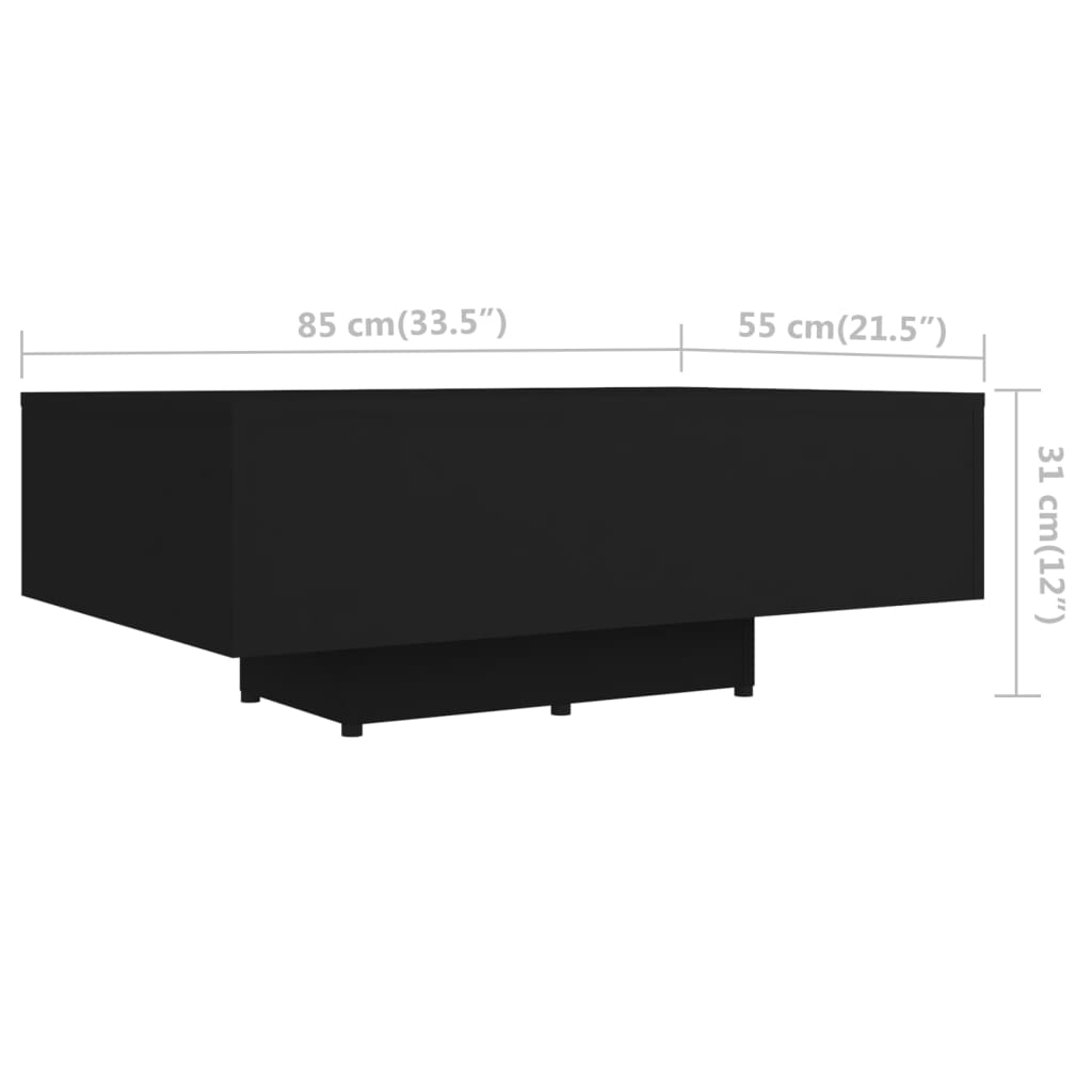 Galleria Design Coffee Table Black 85x55x31 cm Engineered Wood
