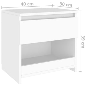 Galleria Design Bedside Cabinets 2 pcs White 40x30x39 cm Engineered Wood