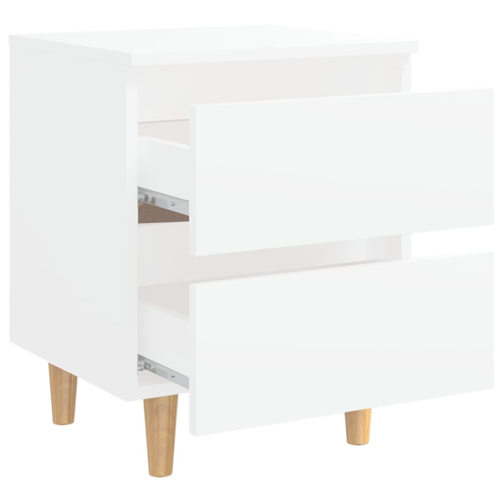 Galleria Design Bed Cabinets with Solid Pinewood Legs 2 pcs White 40x35x50 cm