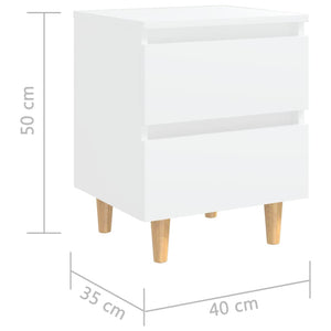 Galleria Design Bed Cabinets with Solid Pinewood Legs 2 pcs White 40x35x50 cm