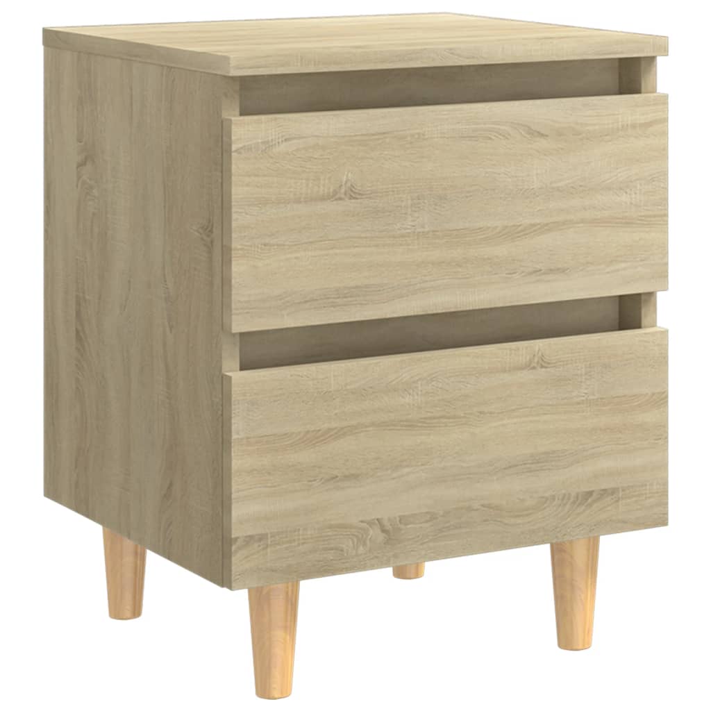 Galleria Design Bed Cabinets & Solid Pinewood Legs 2 pcs Sonoma Oak 40x35x50 cm